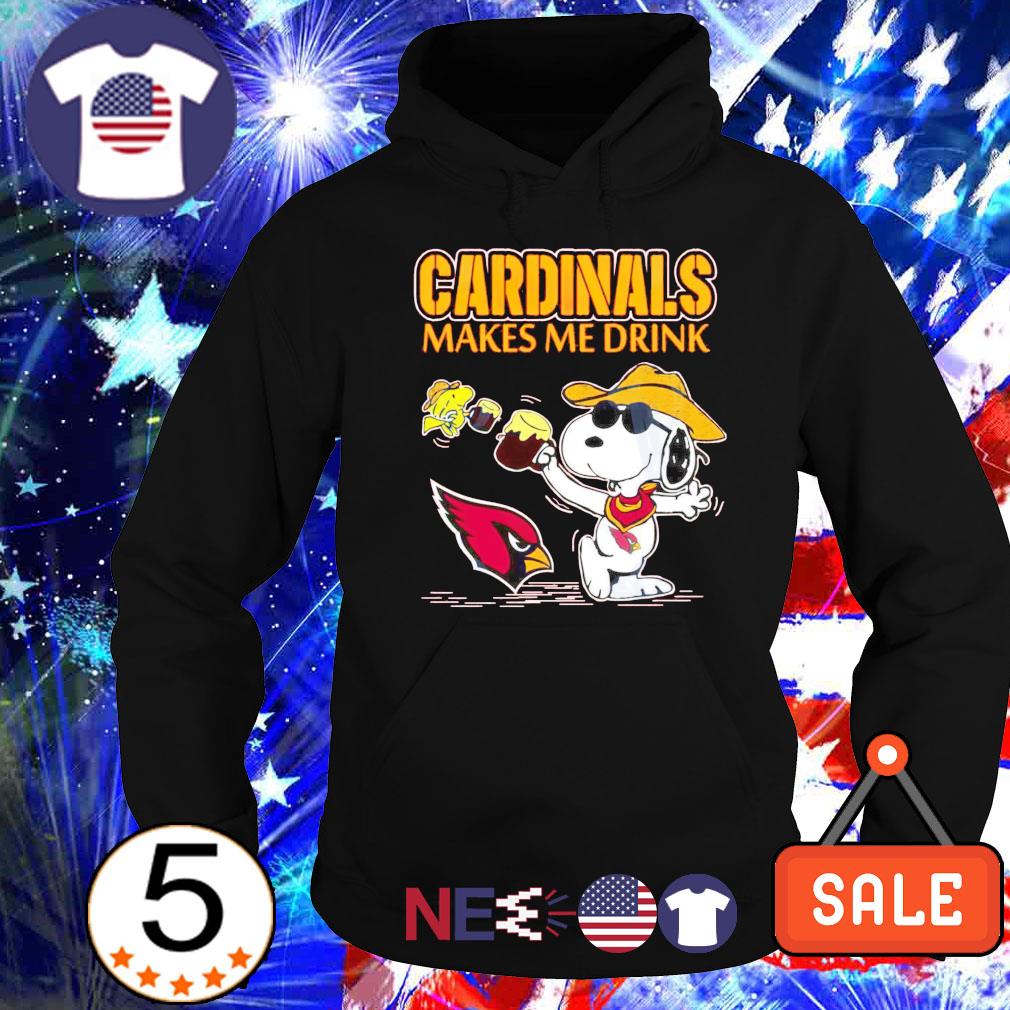 Arizona Cardinals Makes Me Drink Snoopy And Woodstock T-Shirt - T