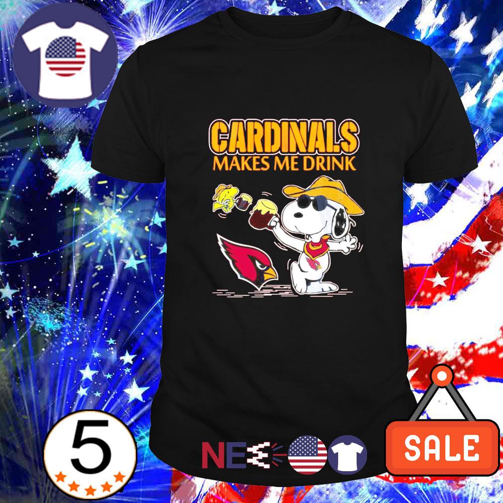 Arizona Cardinals Makes Me Drink Snoopy And Woodstock T-Shirt - T