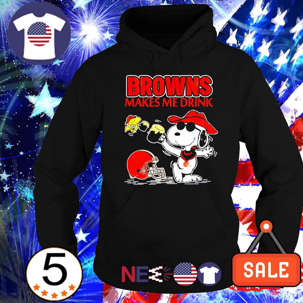 Cleveland Browns Makes Me Drink Snoopy And Woodstock T-Shirt - T