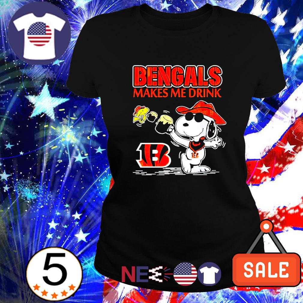 Bengals Snoopy Make Me Drink shirt, hoodie, sweater, long sleeve and tank  top