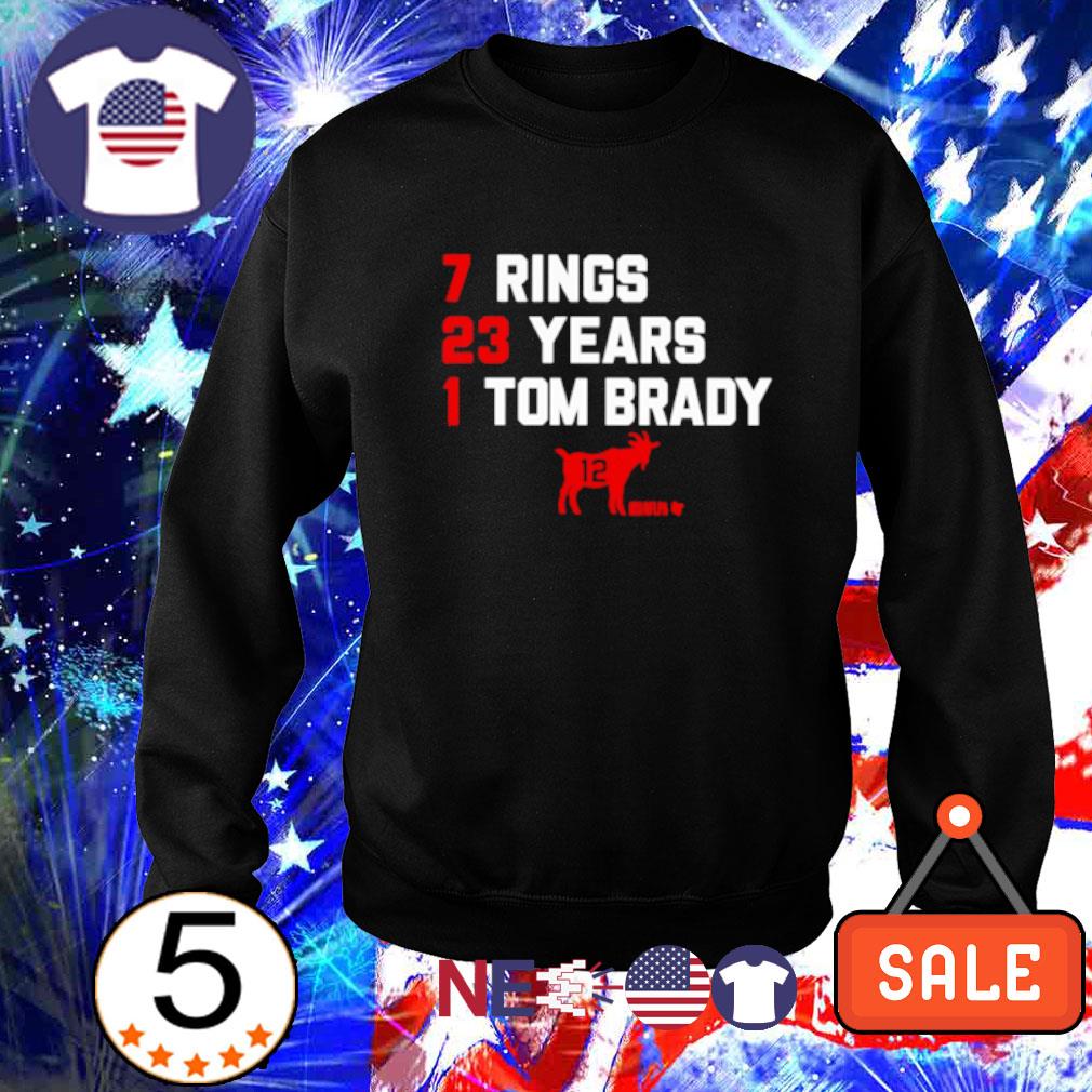 Funny 7 Rings 23 years 1 Tom Brady shirt, hoodie, sweater and unisex tee