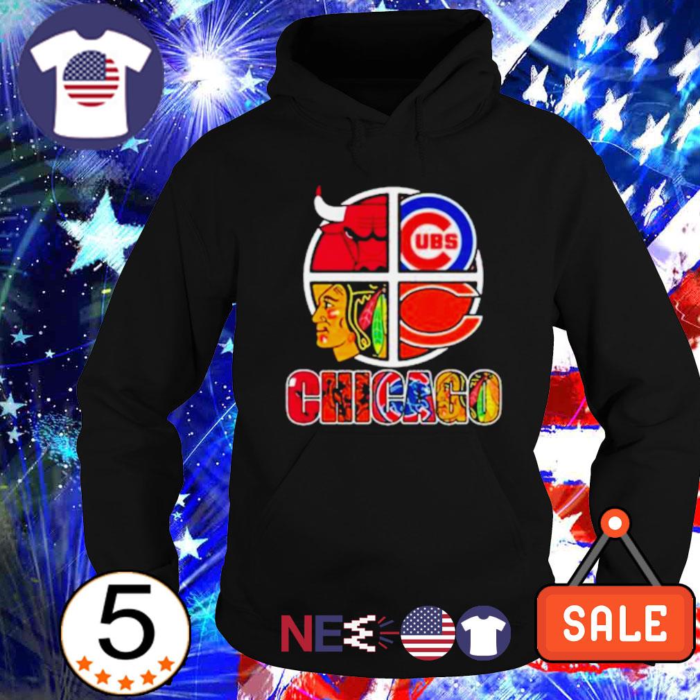 Official Chicago big 4 teams bulls bears blackhawks cubs shirt, hoodie,  sweater, long sleeve and tank top