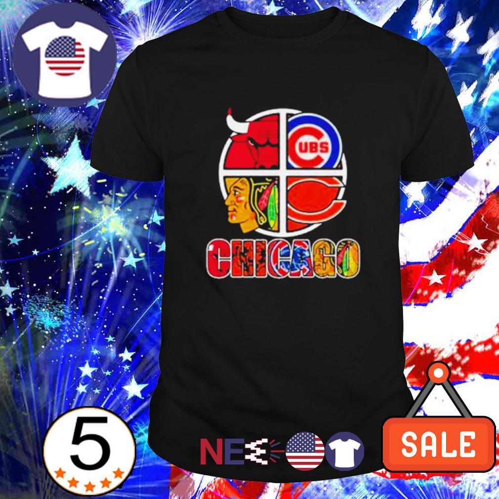 Official Chicago big 4 teams bulls bears blackhawks cubs shirt, hoodie,  sweater, long sleeve and tank top